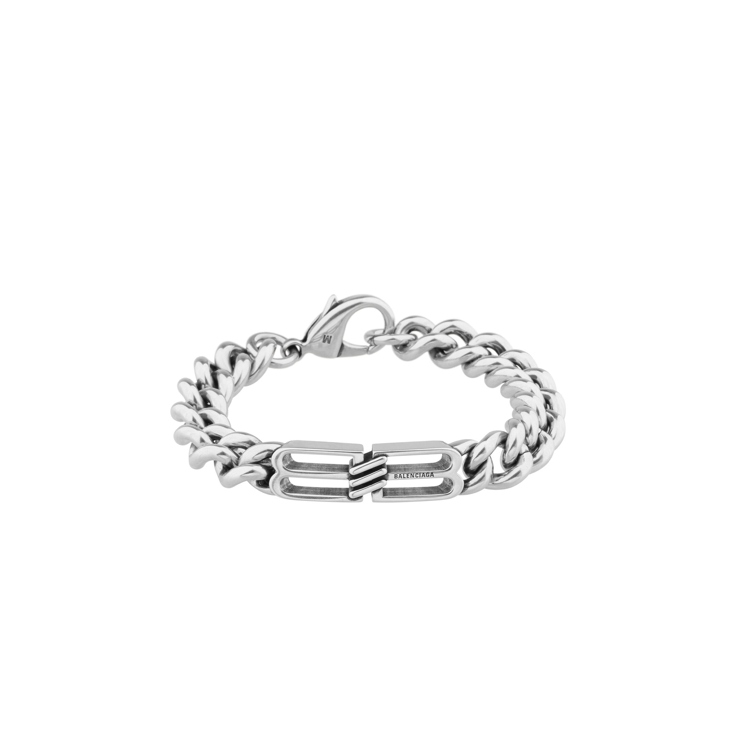 Ba1en*iaga bb icon gourmette bracelet in antique silver 718493tz99i0911
